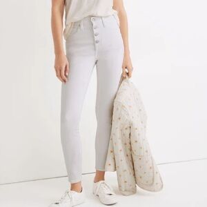 Madewell 10" High-Rise Skinny Crop White Button-Fly Jeans size 28